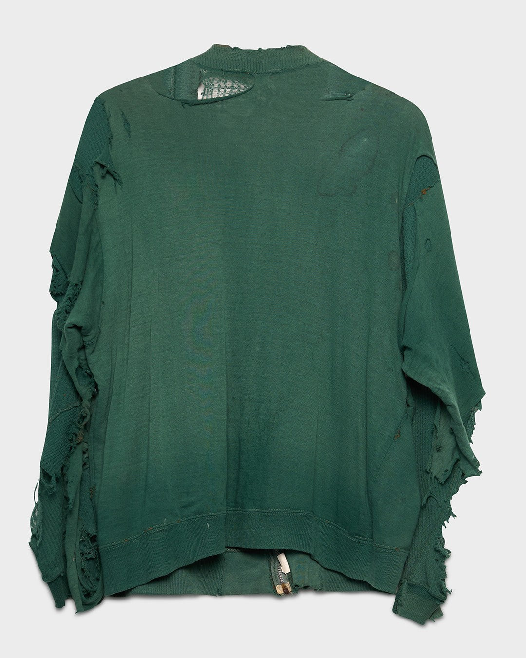 Thrashed Green Cardigan Zip-Up Sweatshirt