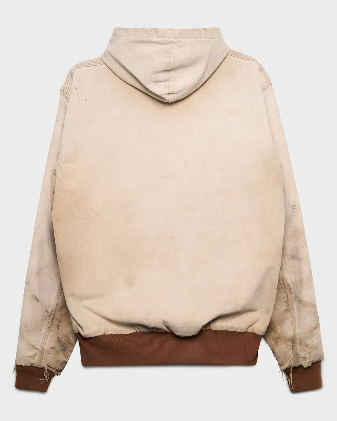 Distressed Tan Carhartt Hooded Jacket