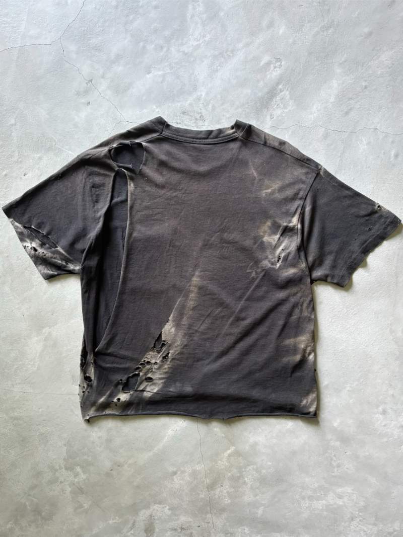 Sun Faded/Thrashed Black Pocket T-Shirt - 90s - L