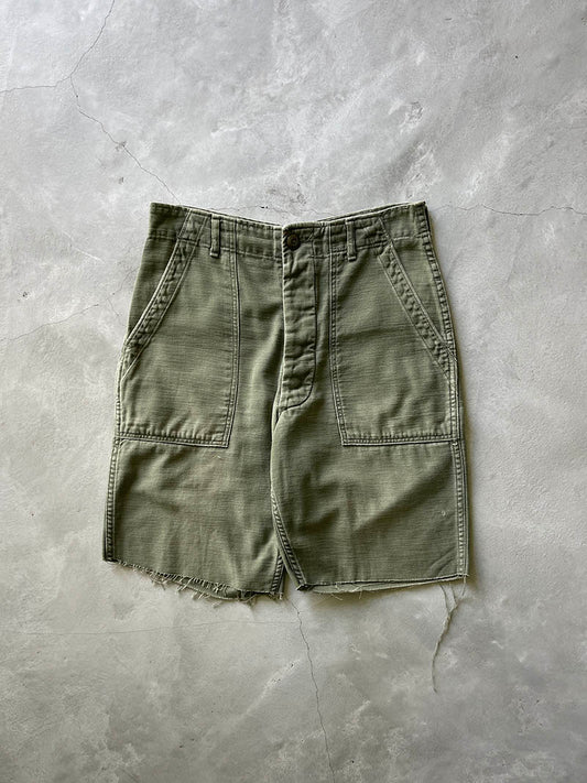 Sun Faded Military Green OG 107 Cut Off Shorts - 60s/70s - 32"