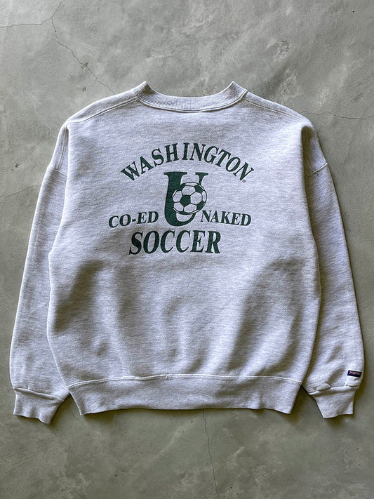 Grey Washington Co-Ed Naked Soccer Sweatshirt - 90s - XL