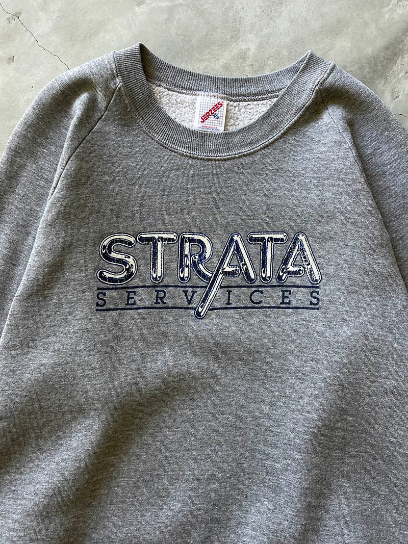 Grey Metallic Strata Services Sweatshirt - 90s - XL