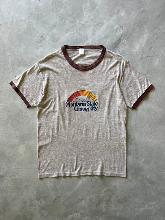 Brown Montana State University Ringer T-Shirt - 79 - M/L