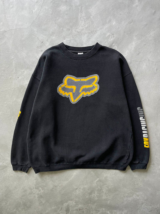 Sun Faded Black Fox Racing Sweatshirt - 00s - XL