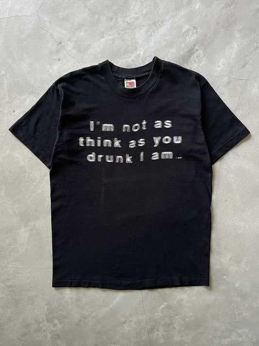 Sun Faded Black Drunk T-Shirt - 90s - M