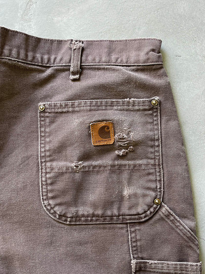 Sun Faded/Repaired Brown Carhartt Double Knee Pants - 00s - 38"