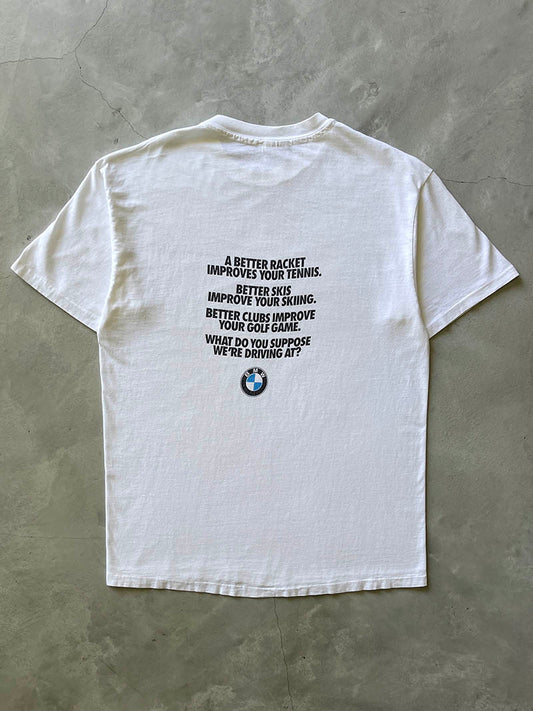 White BMW T-Shirt - 90s - L