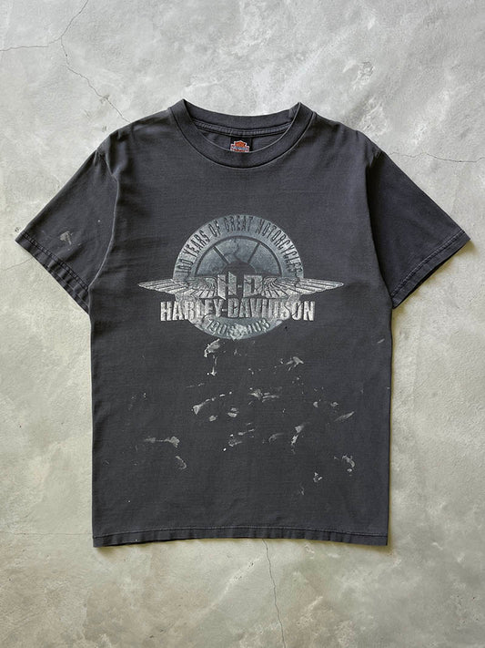 Black Painted Harley Davidson T-Shirt - 00s - M