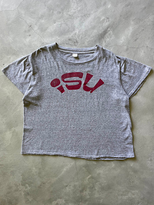 Grey Illionis State University Boxy T-Shirt - 60s - L