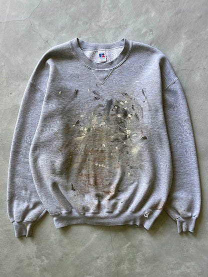 Grey Painted Russell Athletic Sweatshirt - 90s - XL Tall