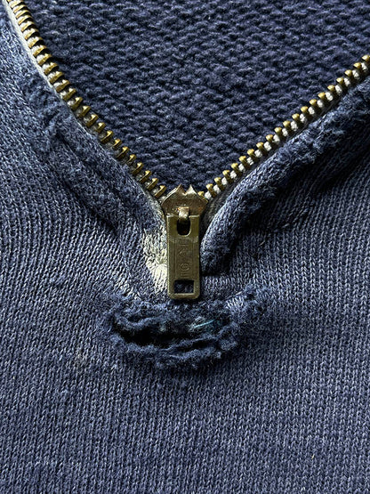 Sun Faded/Distressed Quarter-Zip Sweatshirt - 50s/60s - S/M