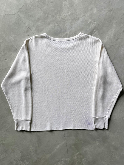 White Long Sleeve Thermal Shirt - 00s - M/L