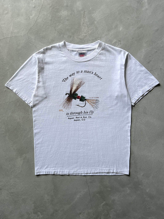 White Fly Fishing T-Shirt - 90s - L