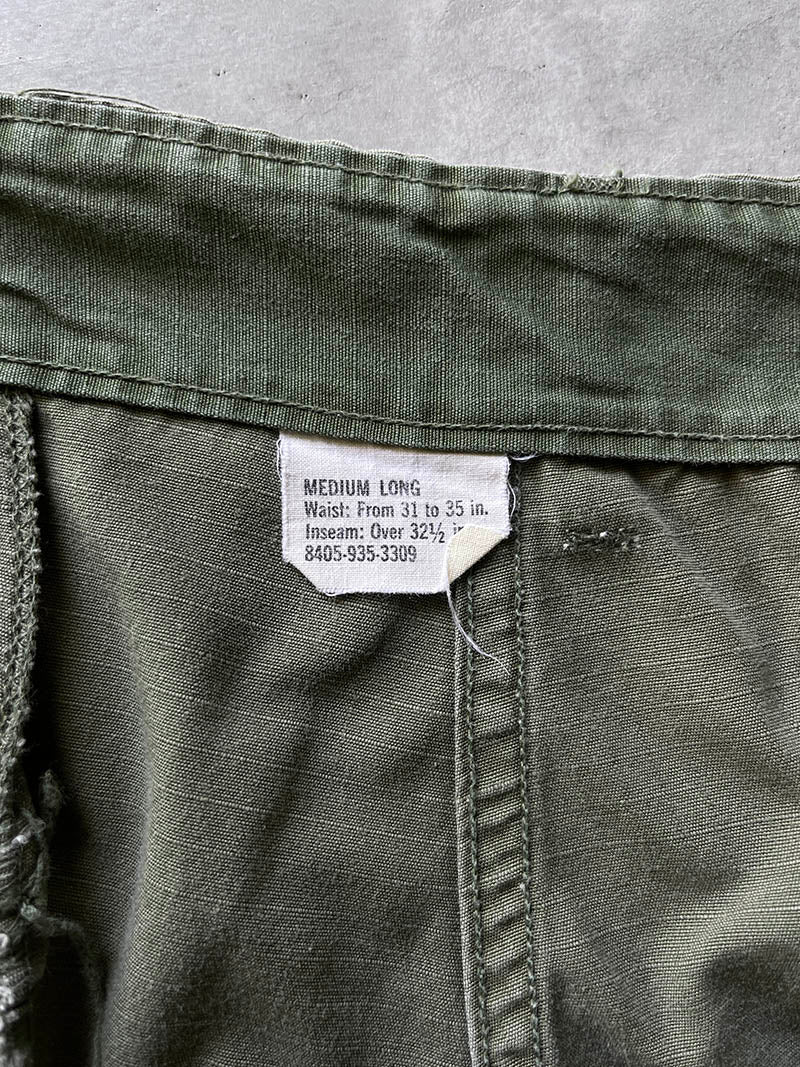 Army Green M-65 Military Cargo Pants - 60s/70s - 31" - 35" Adjustable