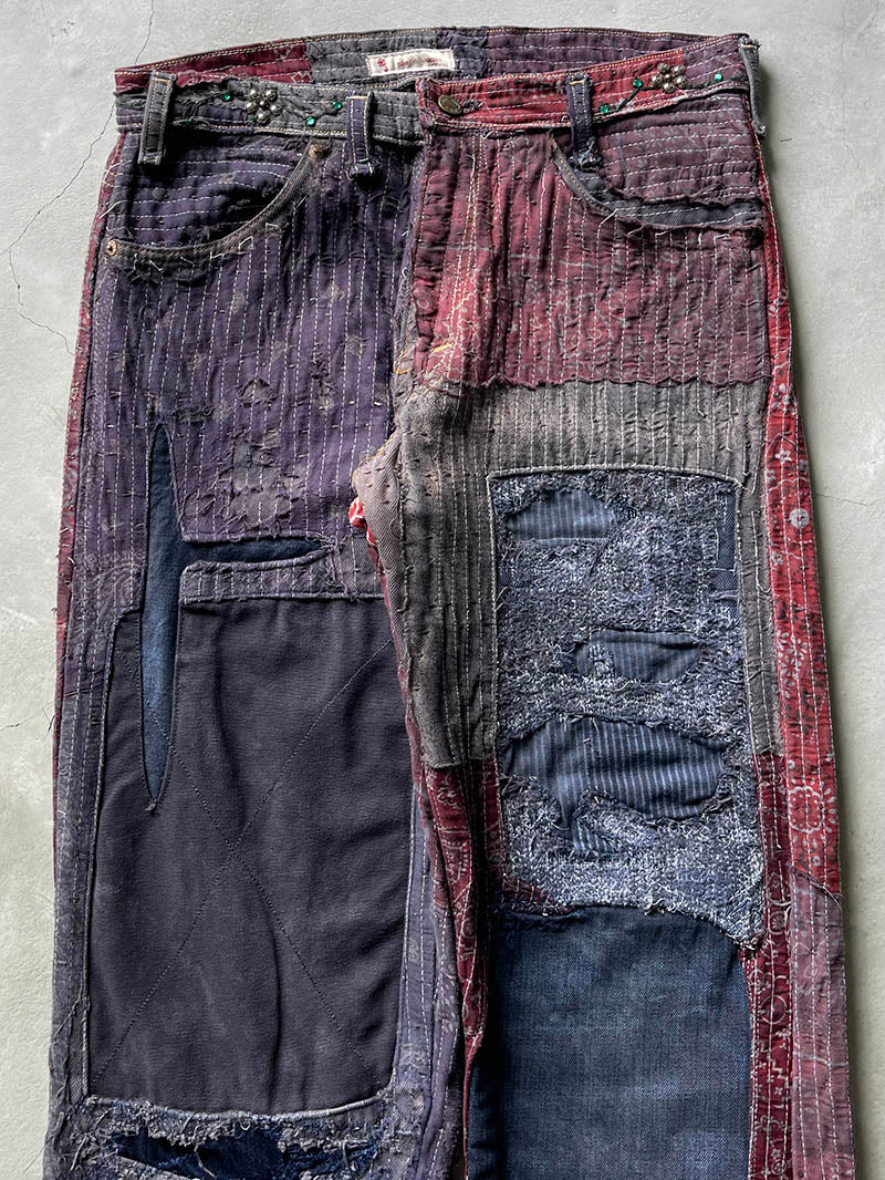 Dark Red/Blue Sole In viaggio Boro Style Levi's Jeans - 00s - 32"
