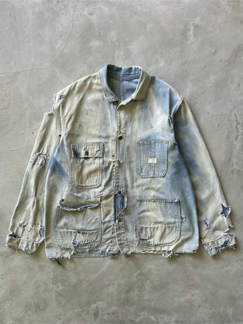 Extremely Sun Faded/Thrashed Penney's Big Mac Chore Coat - 50s - XL/XXL
