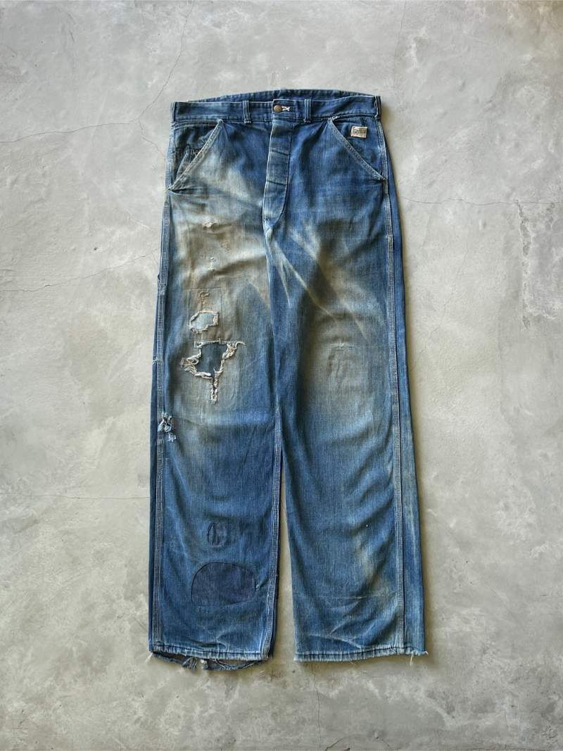 Sun Faded/Repaired Hercules Donut Button Carpenter Pants - 40s - 36”
