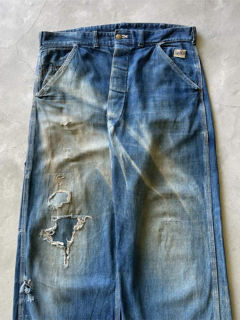 Sun Faded/Repaired Hercules Donut Button Carpenter Pants - 40s - 36”