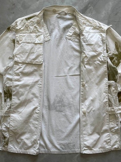 German Military Winter White Camouflage Smock Parka - 60s - L