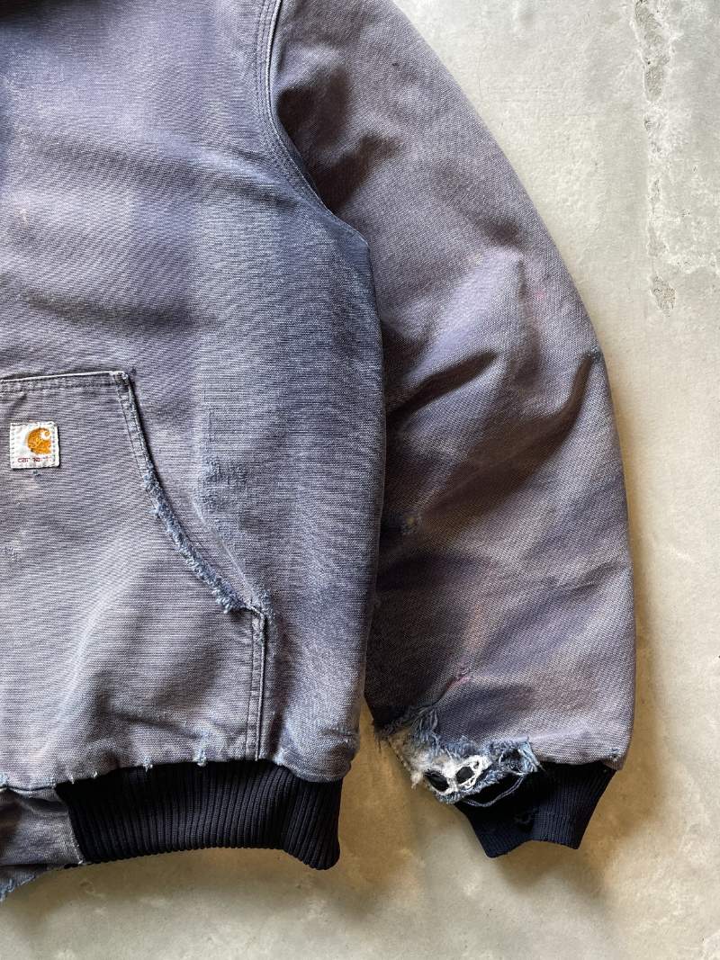 Sun Faded Blueberry Carhartt Hooded Jacket - 00s - L
