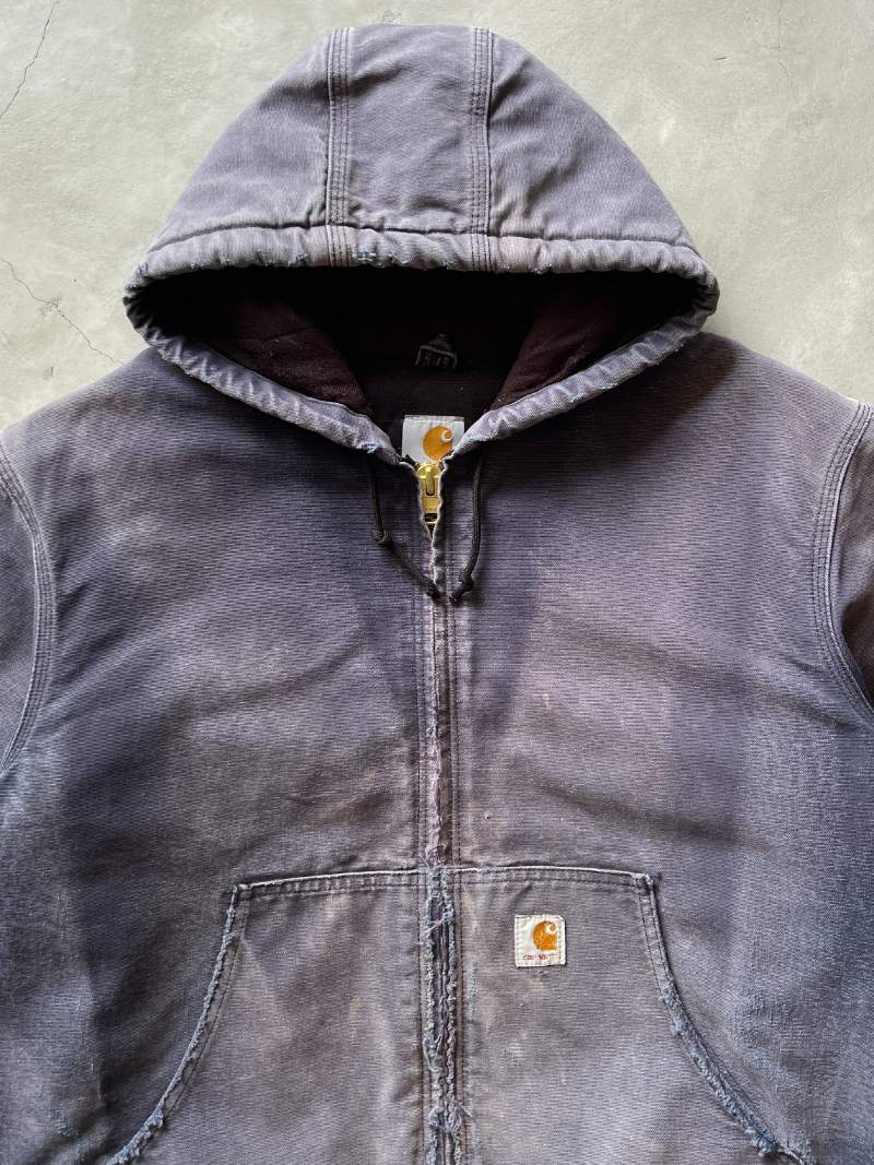 Sun Faded Blueberry Carhartt Hooded Jacket - 00s - L