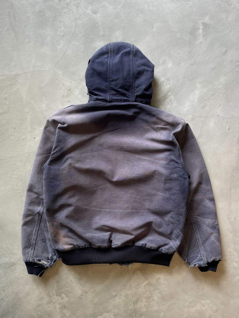 Sun Faded Blueberry Carhartt Hooded Jacket - 00s - L
