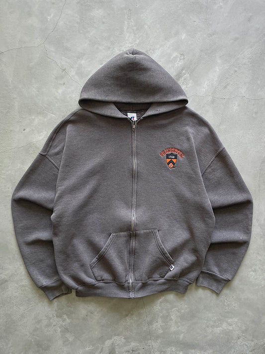 Stone Grey Russell Athletic Princeton ZIp-Up Hoodie - 00s - XL
