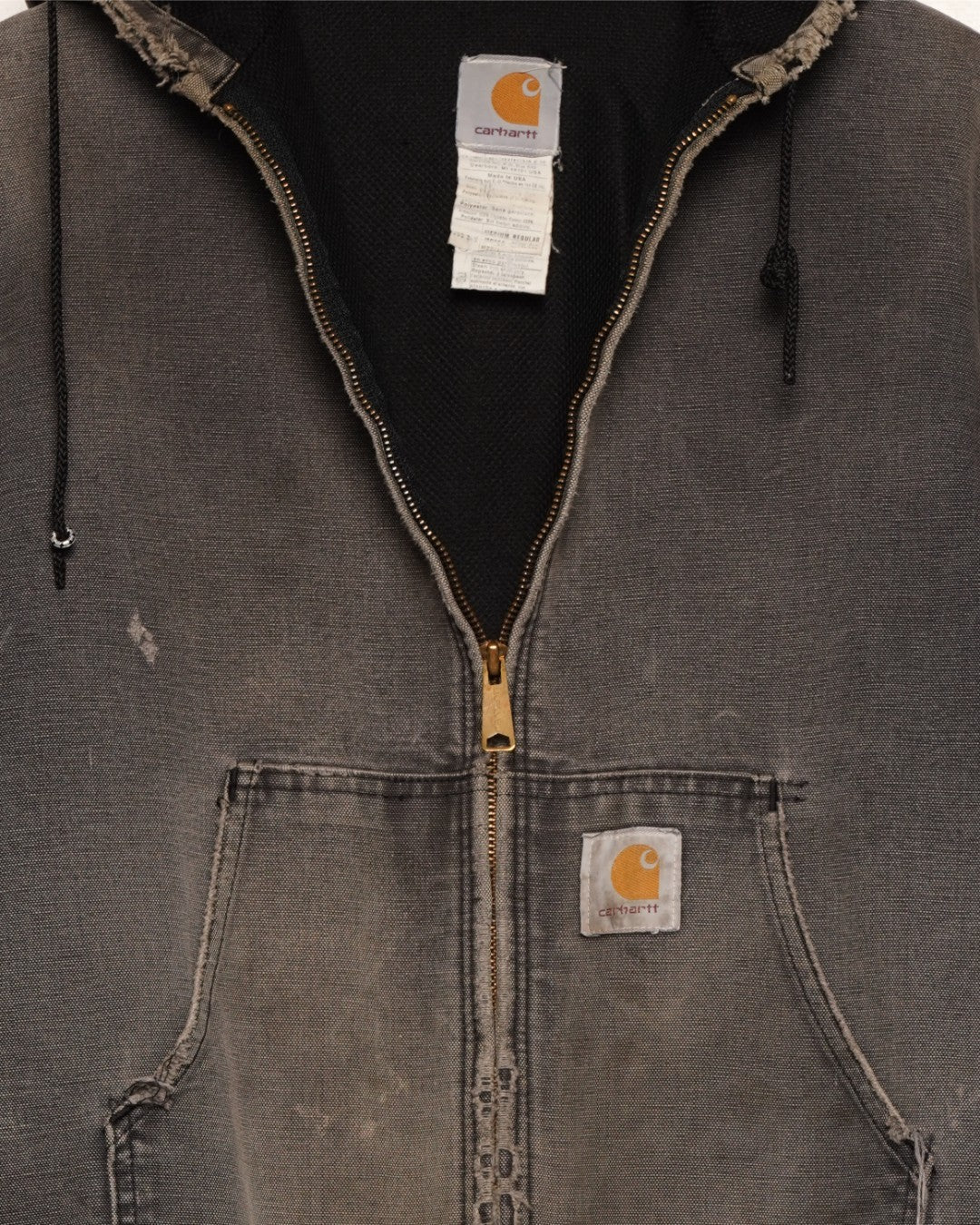 Faded Black Carhartt Hooded