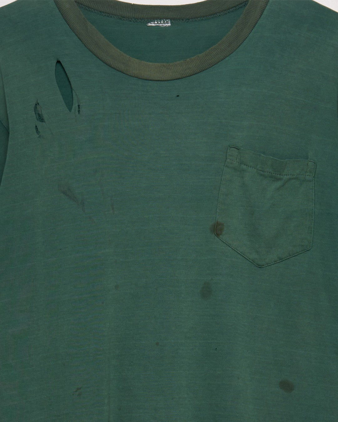 Distressed Green Pocket Tee