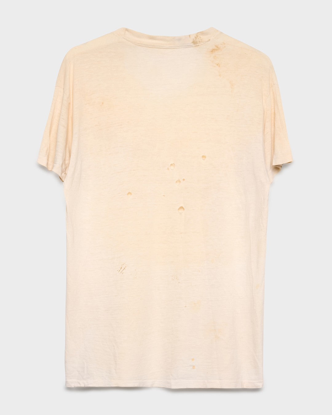 Gashed Neckline Dirty White Tee