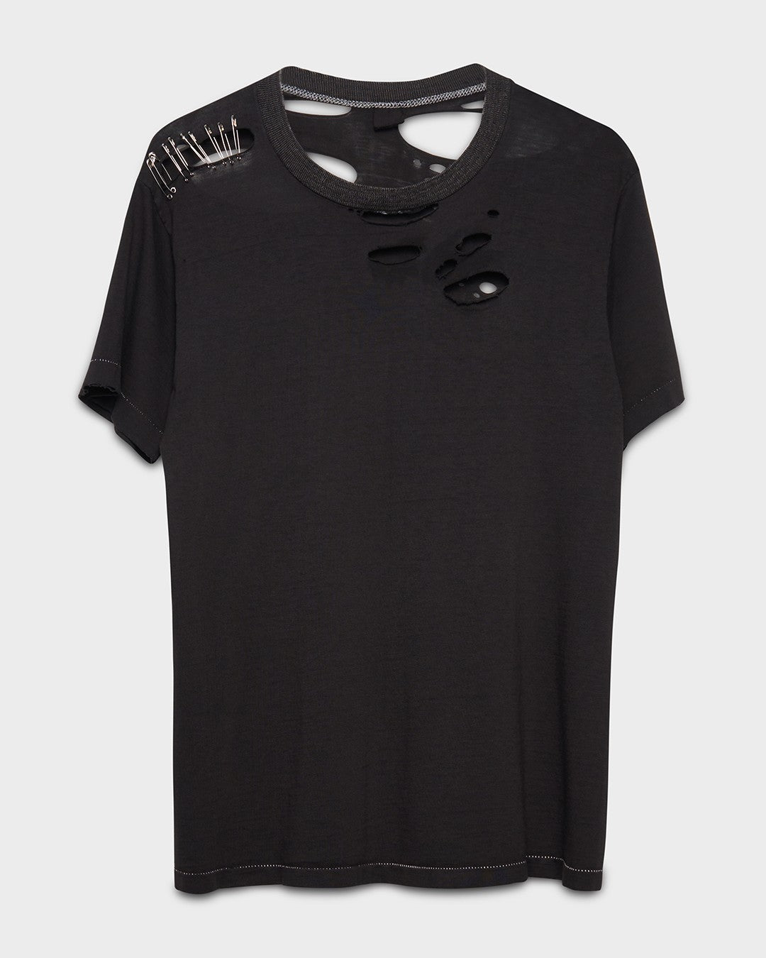 Distressed Black Tee