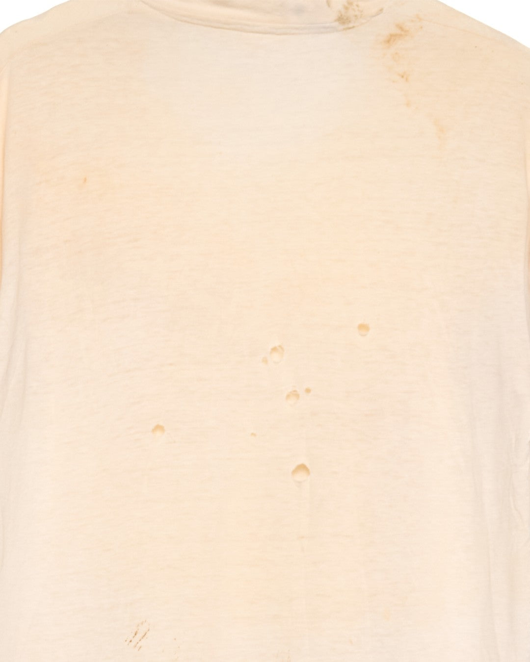 Gashed Neckline Dirty White Tee
