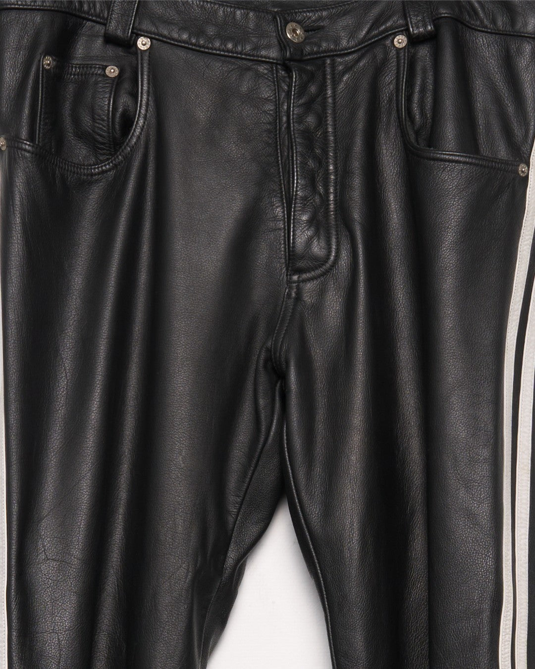 Leather Striped Jeans