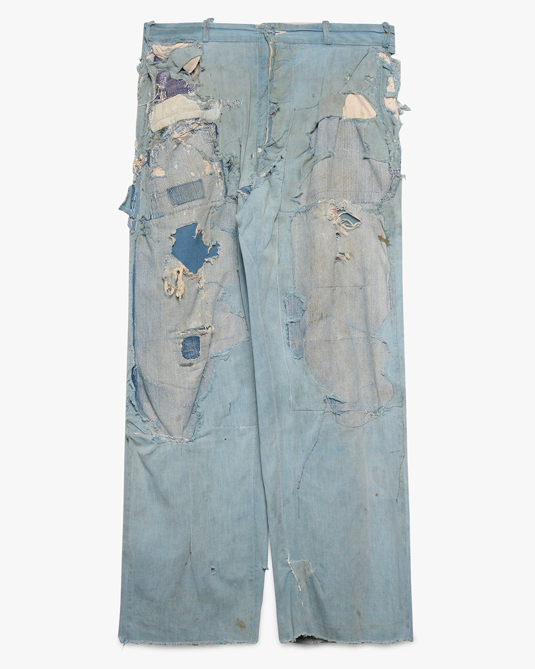 Thrashed/Farm Repaired Light Blue Chinos