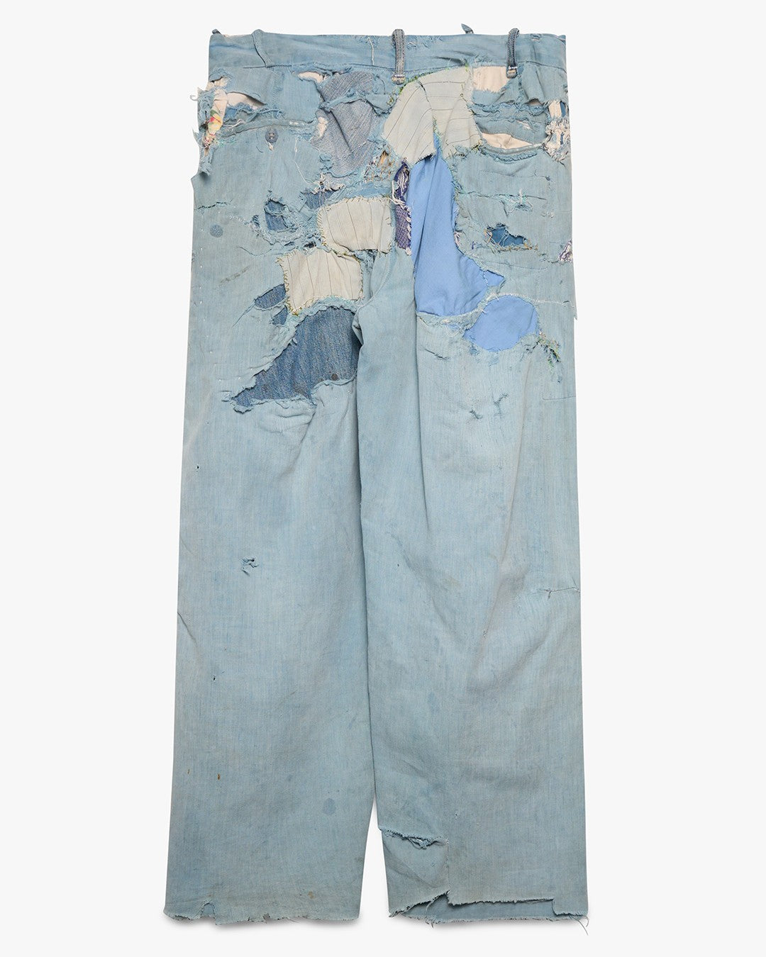 Thrashed/Farm Repaired Light Blue Chinos