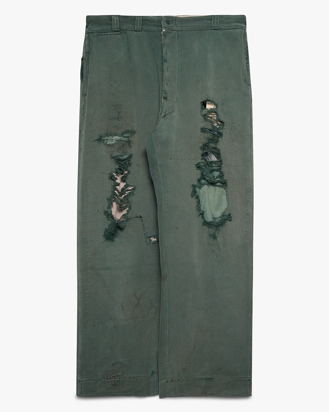 Distressed/Faded Green Whipcord Pants