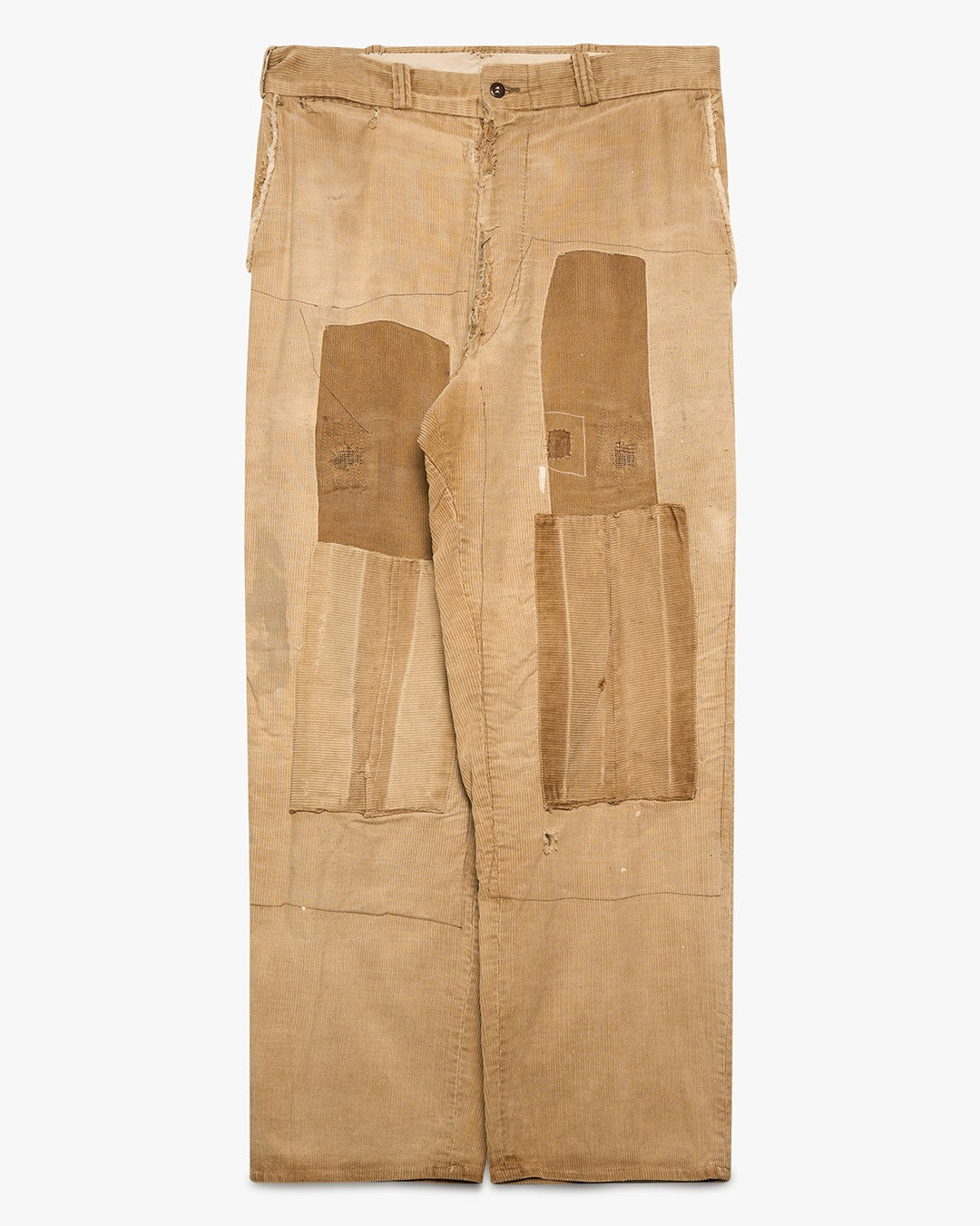 Distressed/Repaired Tan Corduroy Pants