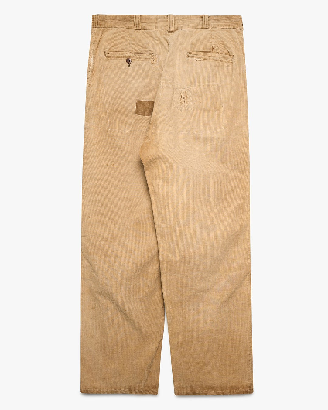 Distressed/Repaired Tan Corduroy Pants