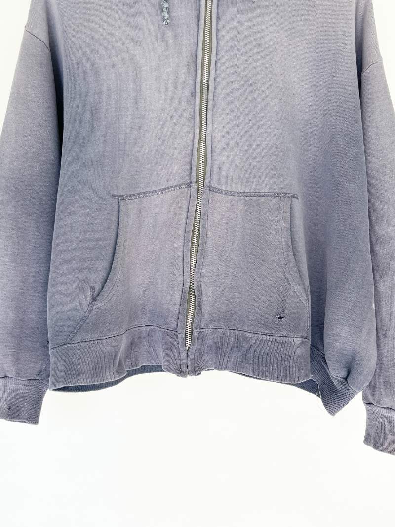 Sun Faded Blue/Purple Zip-Up Hoodie - 50s/60s - L/XL