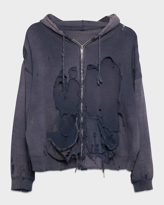 Navy Blue Thermal Lined Hoodie