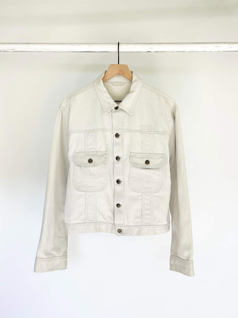 Tuf Nut White Denim Two Pocket Jacket - 60s/70s - 44