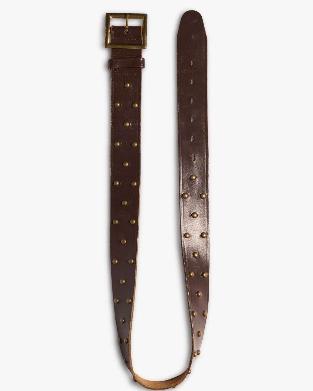 Brass Studded Leather Belt