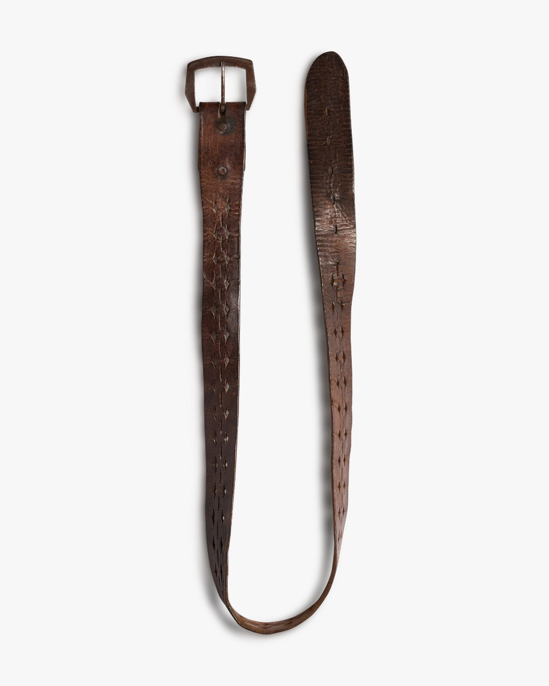 Diamond Cut Out Leather Belt