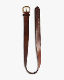 Brass Buckle Leather Belt