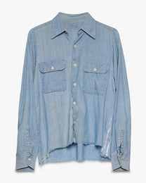 Repaired Chambray Button Up Shirt