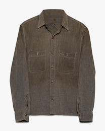 Stained/Repaired Salt &amp; Pepper Button Up Shirt