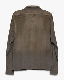 Stained/Repaired Salt &amp; Pepper Button Up Shirt