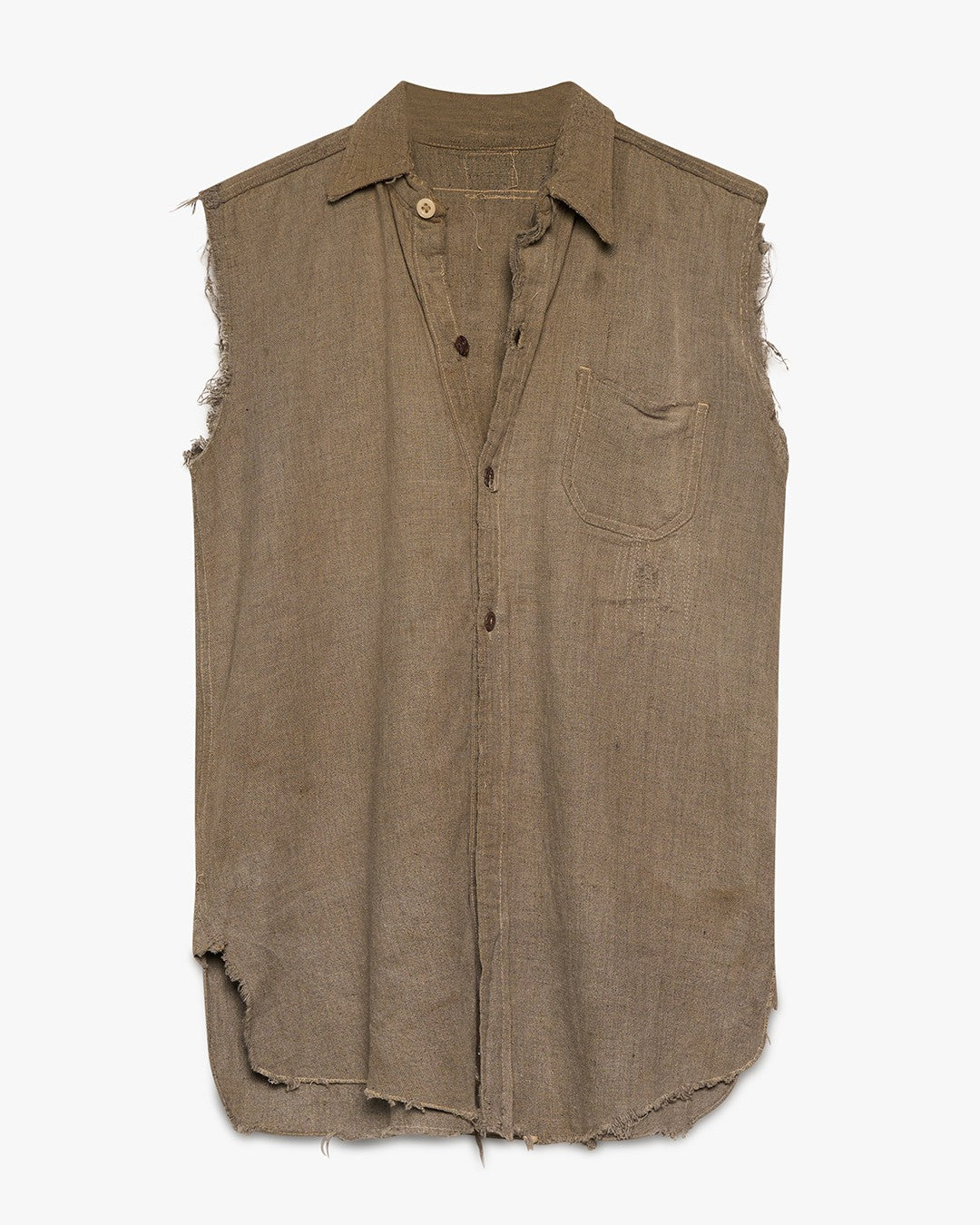 Salt &amp; Pepper Sleeveless Button Up