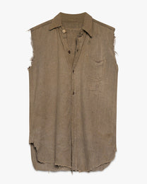 Salt &amp; Pepper Sleeveless Button Up