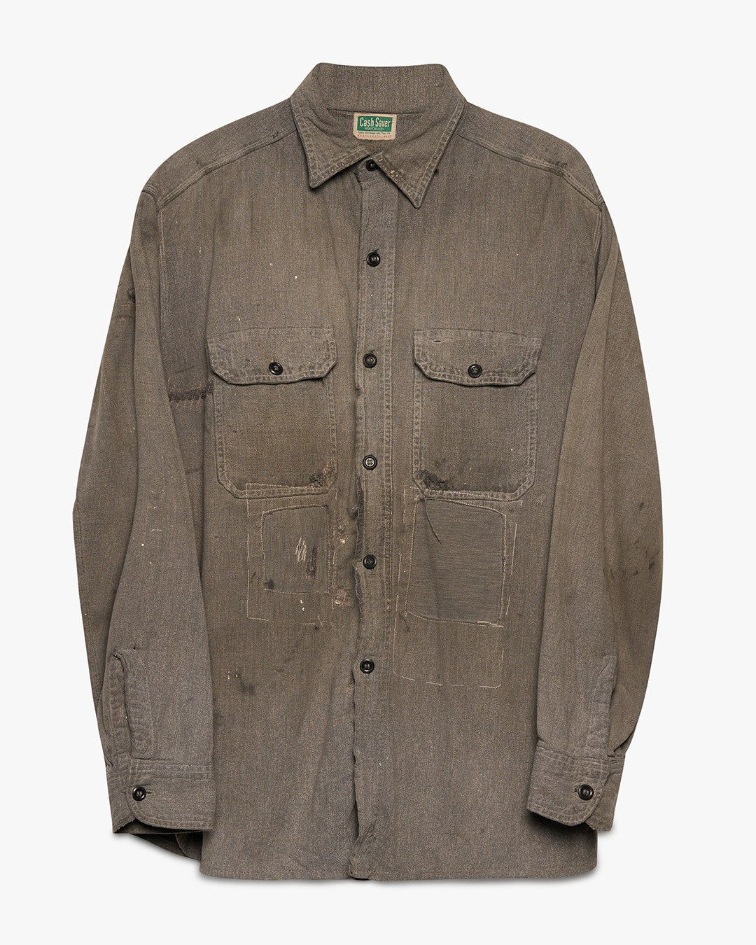Repaired Cash Saver Salt &amp; Pepper Button Up Shirt